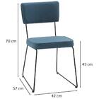 Cadeira Estofada Base Em Aço F53 Linho Azul Jeans Dmobiliario