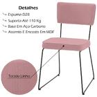 Cadeira Estofada Base Em Aço F53 Linho Coral Dmobiliario