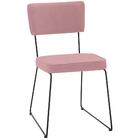 Cadeira Estofada Base Em Aço F53 Linho Coral Dmobiliario