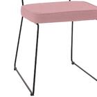 Cadeira Estofada Base Em Aço F53 Linho Coral Dmobiliario