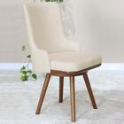 Cadeira Estofada Base Giratoria Madeira Pinhao Nacc