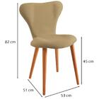 Cadeira Estofada Base Madeira F45 Linho Bege Dmobiliario