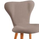 Cadeira Estofada Base Madeira F45 Linho Cinza Dmobiliario