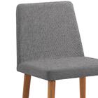 Cadeira Estofada Base Madeira F54 Linho Cinza Dmobiliario