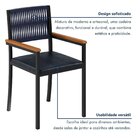 Cadeira Estofada Braços Em Madeira Maciça Barcelona Azul