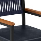 Cadeira Estofada Braços Em Madeira Maciça Barcelona Azul