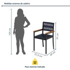 Cadeira Estofada Braços Em Madeira Maciça Barcelona Azul