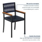 Cadeira Estofada Braços Em Madeira Maciça Barcelona Azul