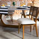 Cadeira Estofada Carouge Base Em Madeira