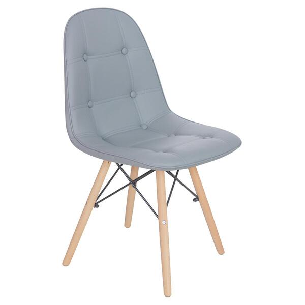 Cadeira Estofada Charles Eames Eiffel Botonê Com Pés De Madei