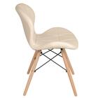 Cadeira Estofada Charles Eames Eiffel Slim Wood Confort Nude