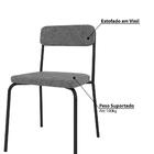 Cadeira Estofada Com 79 Cm - Preto/cinza