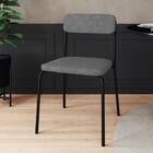 Cadeira Estofada Com 79 Cm - Preto/cinza