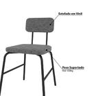 Cadeira Estofada Com 82 Cm - Preto/cinza