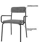 Cadeira Estofada Com Braço 79 Cm - Preto/cinza