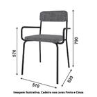 Cadeira Estofada Com Braço 79 Cm - Preto/cinza