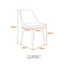 Cadeira Estofada Couro Quebec Grafite