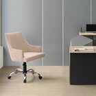 Cadeira Estofada De Encosto Curvado Com Apoio De Braço Tipo C