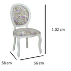 Cadeira Estofada De Jantar Medalhão Branco E Estampa Floral