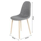 Cadeira Estofada Decorativa Alegra Cinza Opt
