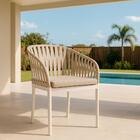 Cadeira Estofada Design Riva Em Polipropileno - Branco/nude