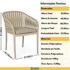 Cadeira Estofada Design Riva Em Polipropileno - Nude