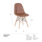Cadeira Estofada Eames Eiffel Botonê - Marrom - Base De Madei