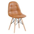 Cadeira Estofada Eames Eiffel Botonê - Marrom Caramelo Vintag