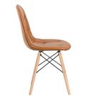 Cadeira Estofada Eames Eiffel Botonê - Marrom Caramelo Vintag