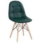 Cadeira Estofada Eames Eiffel Botonê - Verde Escuro - Base De