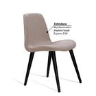 Cadeira Estofada Eames Em Linho Com Pés Palito - Bege