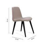 Cadeira Estofada Eames Em Linho Com Pés Palito - Bege