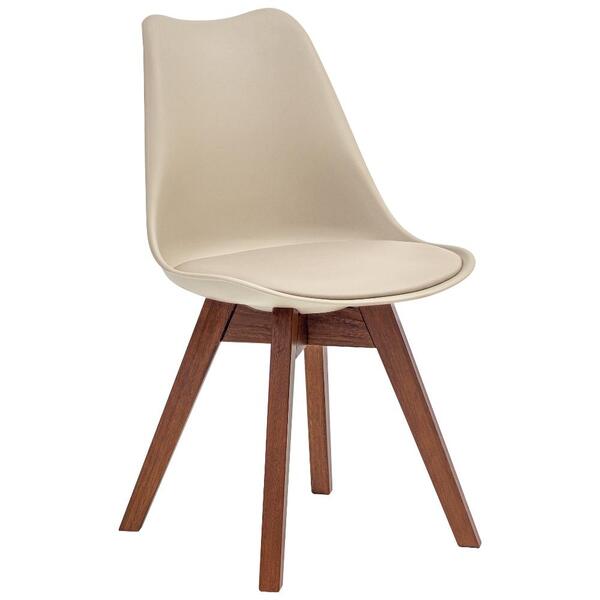 Cadeira Estofada Eames Leda Vértice Em Madeira Maciça Base No