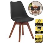 Cadeira Estofada Eames Leda Vértice Em Madeira Maciça Base No