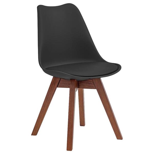 Cadeira Estofada Eames Leda Vértice Em Madeira Maciça Base No