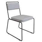 Cadeira Estofada Elis F02 Linho 762 Cinza - Mpozenato