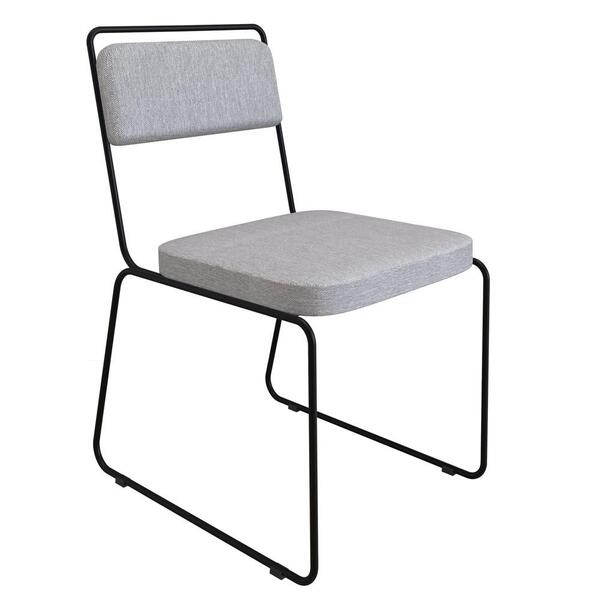 Cadeira Estofada Elis F02 Linho 762 Cinza - Mpozenato