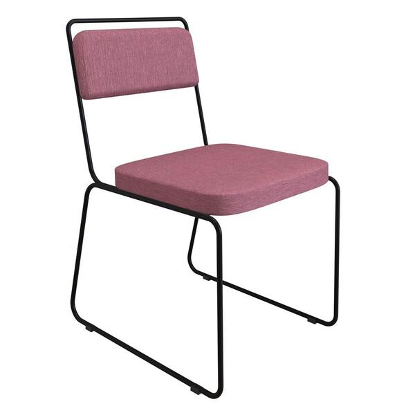 Cadeira Estofada Elis F02 Linho 764 Rosa - Mpozenato