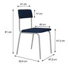 Cadeira Estofada Fixa Empilhável Fit C/02 Un. Pés Brancos Tec