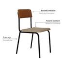 Cadeira Estofada Fixa Empilhável Fit C/02 Un. Tecido Mesclado