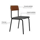 Cadeira Estofada Fixa Empilhável Fit C/02 Un. Tecido Mesclado