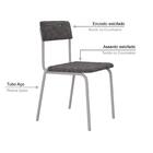 Cadeira Estofada Fixa Empilhável Fit C/03 Un C/pés Brancos.