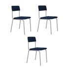 Cadeira Estofada Fixa Empilhável Fit C/03 Un C/pés Brancos.