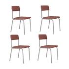 Cadeira Estofada Fixa Empilhável Fit C/04 Un C/pés Brancos.