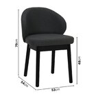 Cadeira Estofada Jambu Cabecasa Madeiraoriginals Grafite/ébano