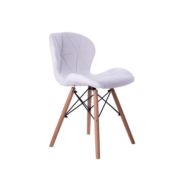Cadeira Estofada Jantar Charles Eames Eiffel Slim Wood Confor
