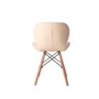 Cadeira Estofada Jantar Charles Eames Eiffel Slim Wood Confor