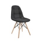 Cadeira Estofada Linho Base Madeira 1114