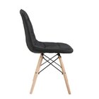 Cadeira Estofada Linho Base Madeira 1114