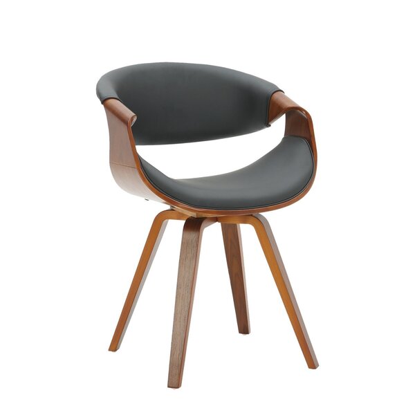 Cadeira Estofada Madeira Couro Nicole Espresso Móveis Preto